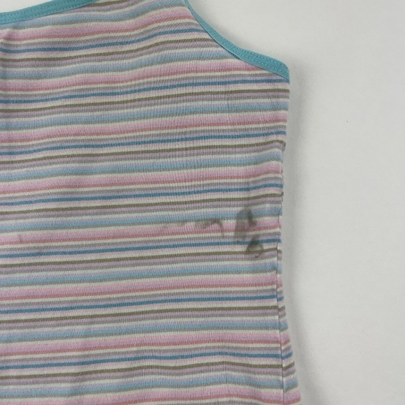 Old Navy Womens Crop Top Blue Pink Stripe Large - Picture 2 of 7